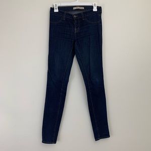 J Brand Midrise Super Skinny in Starless